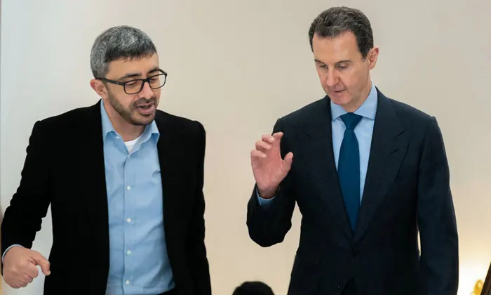 الرئيس السوري بشار الأسد يستقبل وزير خارجية الإمارات عبد الله بن زايد