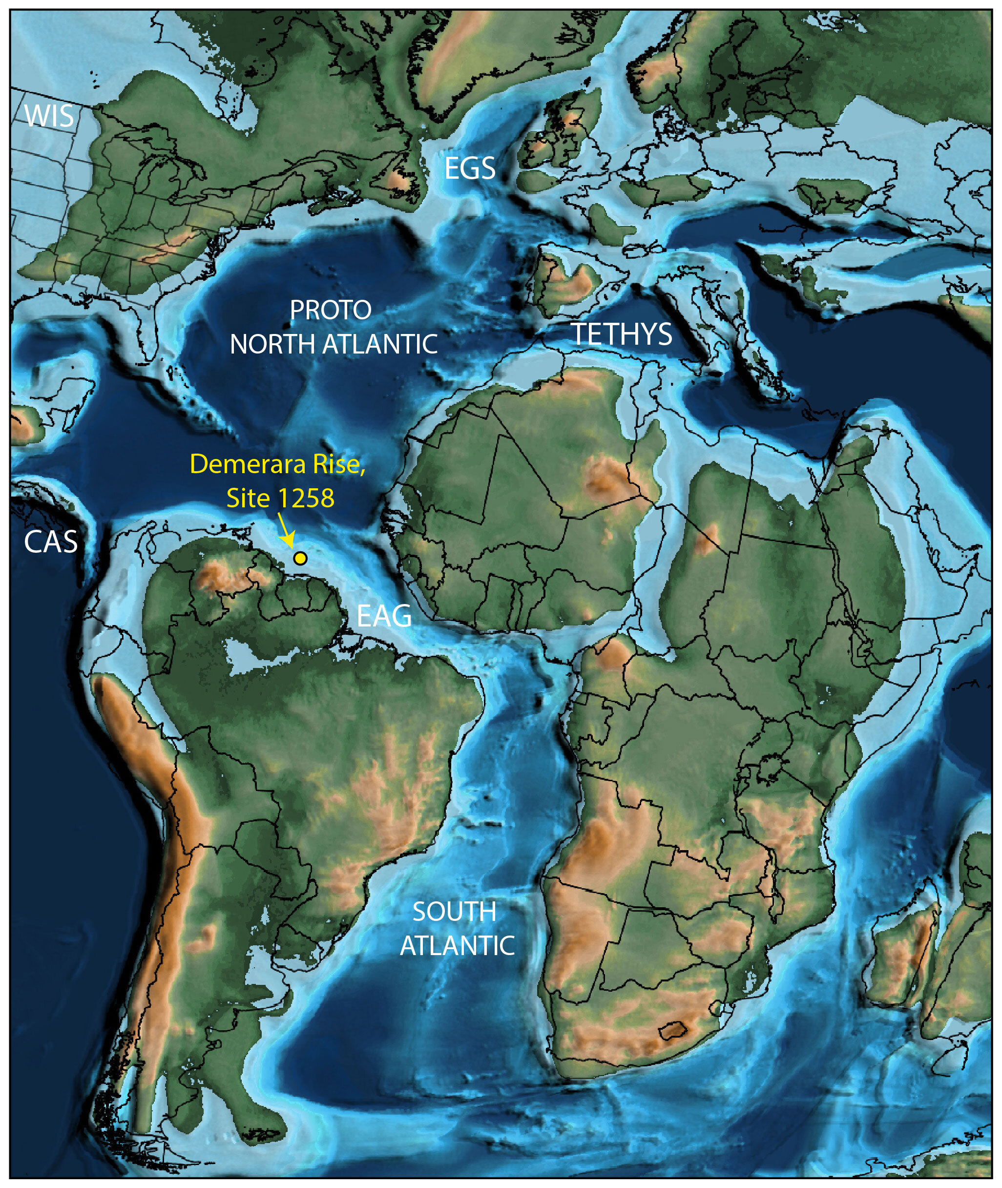إعادة بناء الجغرافيا القديمة للأرض خلال العصر السينوماني