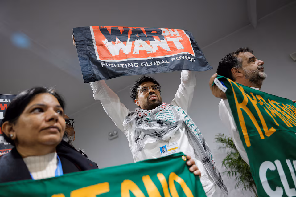 مطالب بوقف الحروب من داخل مقر مؤتمر المناخ