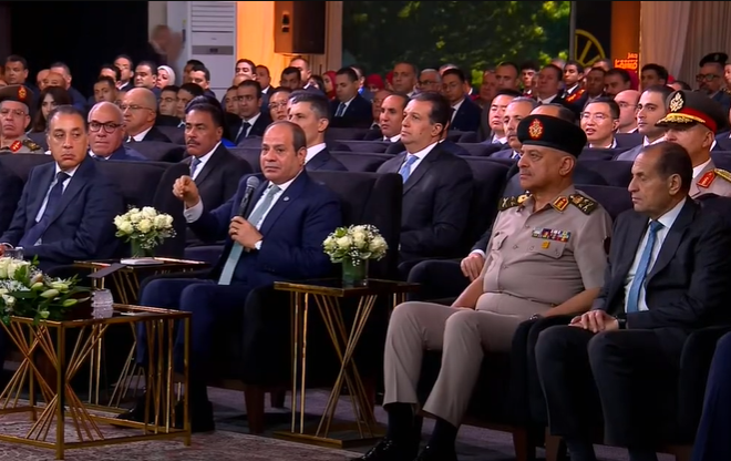 الرئيس السيسي في افتتاح موسم توريد القمح