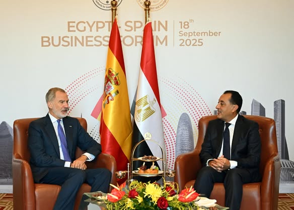 الملك فيليبي السادس، ملك إسبانيا، والدكتور مصطفى مدبولي، رئيس مجلس الوزراء