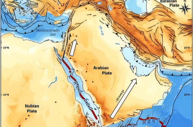 الانفصال القاري منخفض عفار البحر الأحمر، خليج عدن، أفريقيا الشرقية