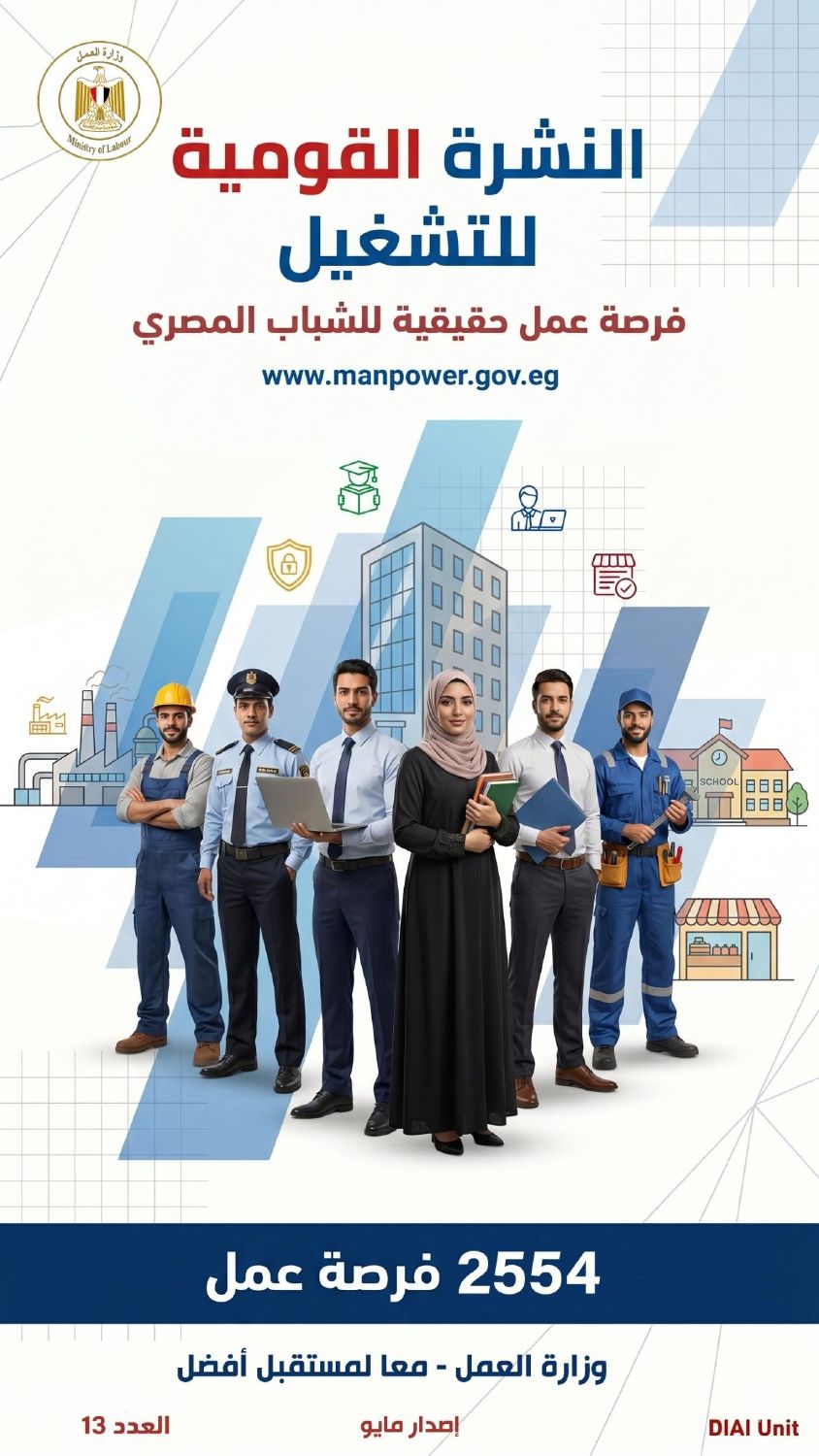 بوابة جديدة للعمل في 16 محافظة ضمن نشرة التوظيف الأسبوعية..