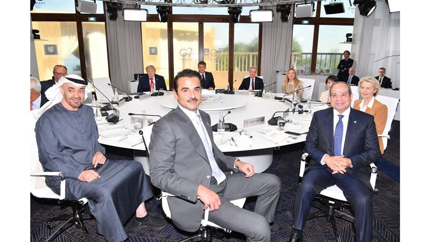 الرئيس السيسي يشارك في جلسة دولية بقمة السبع في فرنسا بحضور قادة العالم لمناقشة استقرار الشرق الأوسط
