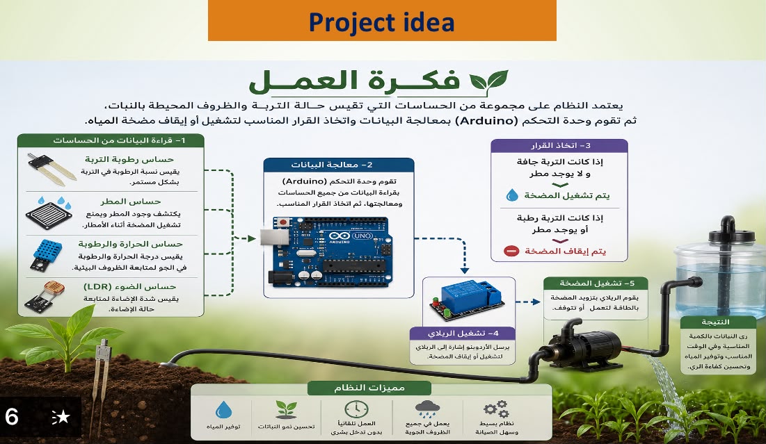 ابتكار نظام ري ذكي لترشيد استهلاك المياه وتعزيز الزراعة المستدامة