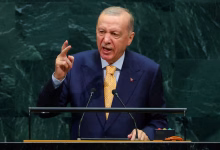 الرئيس التركي رجب طيب أردوغان خلال كلمته أمام الجمعية العامة للأمم المتحدة في نيويورك